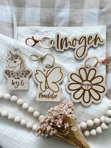 Wooden bag tag - various designs