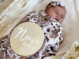 First and middle name birth announcement plaque