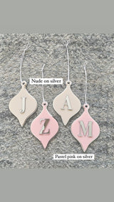 Teardrop bauble ornament with initial