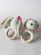 Crochet baby rattle - Lion