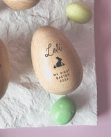 Wooden Easter egg shaker
