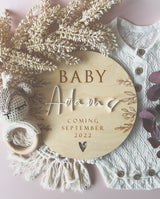 Botanical pregnancy announcement plaque