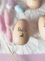 Wooden Easter egg shaker