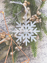 Frosted snowflake Christmas ornament