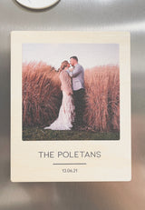 Wooden photo fridge magnet