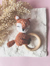 Crochet baby rattle - Fox