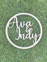 Round hoop cut-out sign