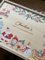 Christmas Eve keepsake box - Santa, elves, sleigh