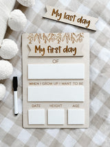 My first / last day - interchangeable milestone board - botanical