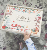 Christmas Eve keepsake box - Santa, elves, sleigh