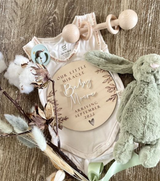“Our little miracle” pregnancy announcement plaque