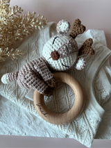 Crochet baby rattle - Deer